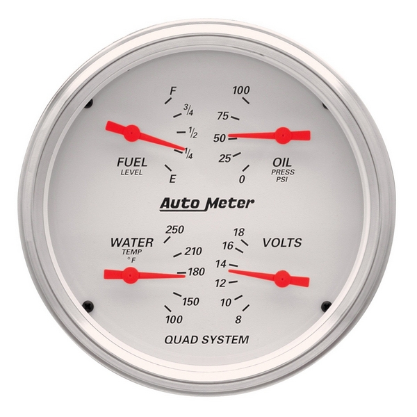 5" QUAD GAUGE, 100 PSI/100-250 F/8-18V/240-33 Ω, ARCTIC WHITE